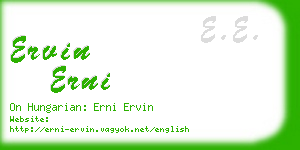 ervin erni business card